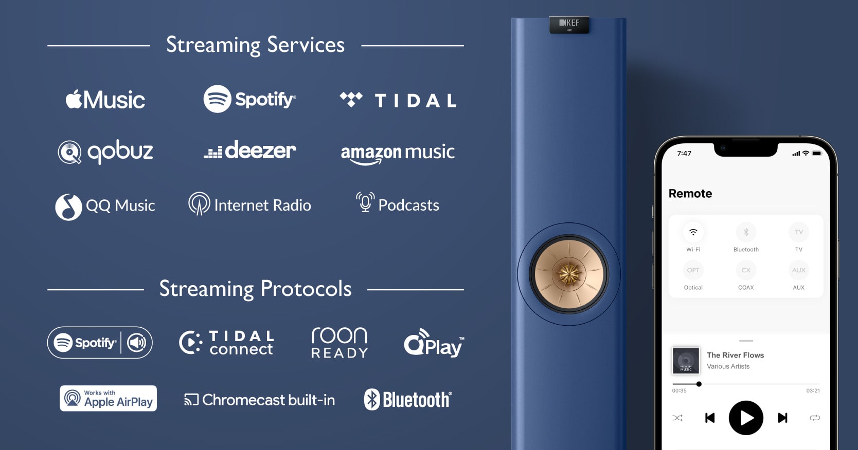 KEF LS60 WIRELESS - Connectivité via KEF CONNECT